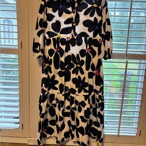 Anthropologie Maeve Black and White Patterned Blouse